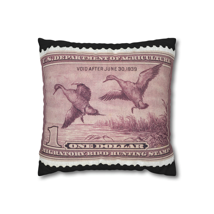 Official 1938-1939 Federal Duck Stamp - Zippered Pillow Cover