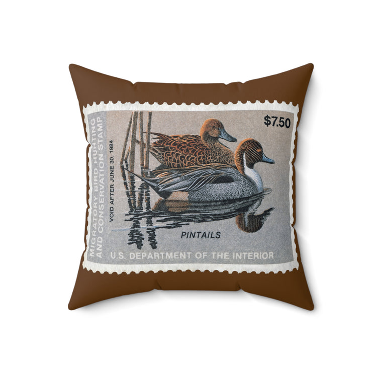 Official 1983-1984 Federal Duck Stamp - Brown Pillow