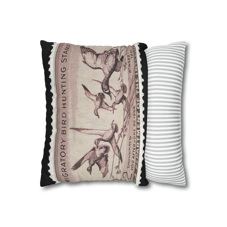 Official 1953-1954 Federal Duck Stamp - Zippered Pillow Cover