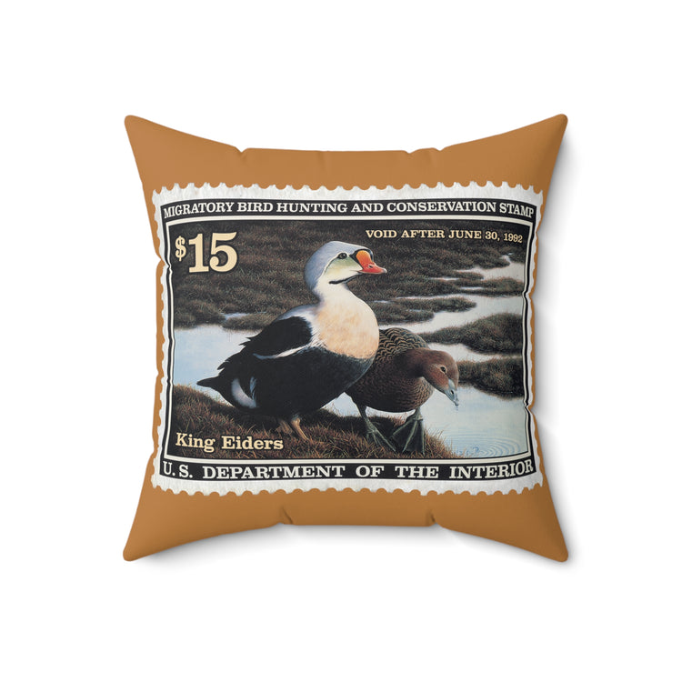 Official 1991-1992 Federal Duck Stamp - Light Brown Pillow