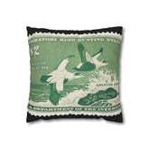 Official 1957-1958 Federal Duck Stamp - Zippered Pillow Cover