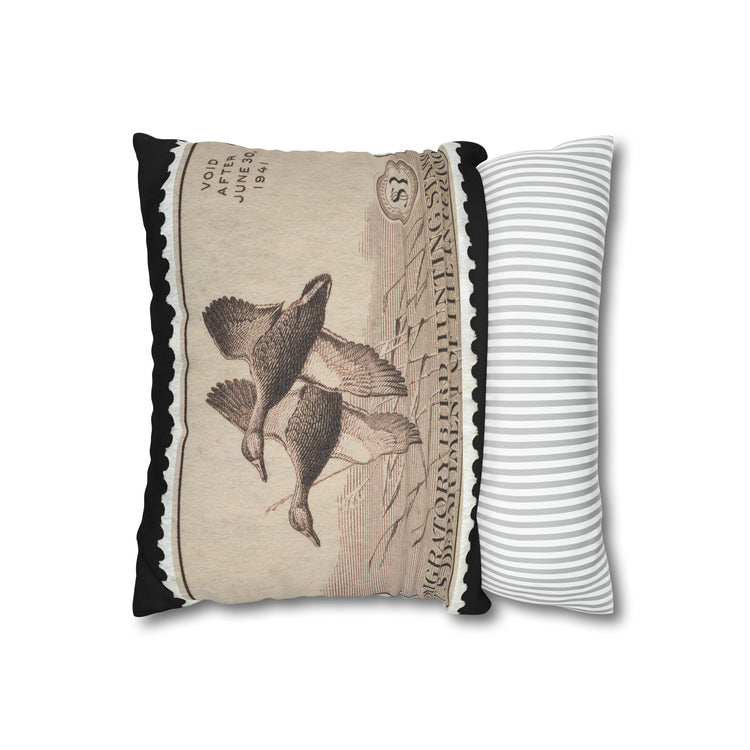 Official 1940-1941 Federal Duck Stamp - Zippered Pillow Cover