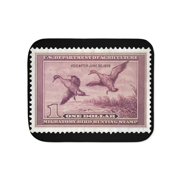 Official 1938-1939 Federal Duck Stamp - Sherpa Blanket