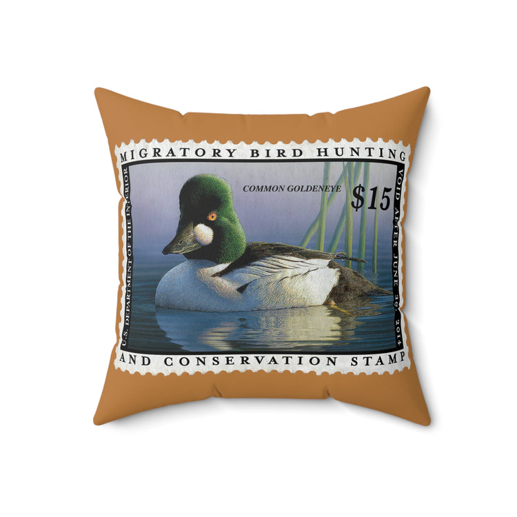 Official 2013-2014 Federal Duck Stamp - Light Brown Pillow