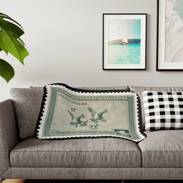 Official 1937-1938 Federal Duck Stamp - Sherpa Blanket