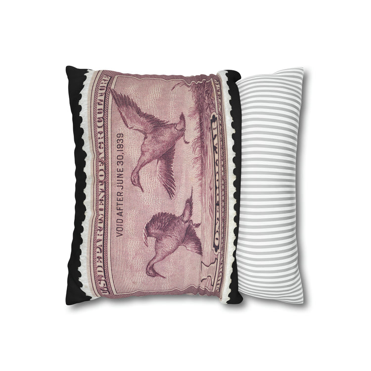 Official 1938-1939 Federal Duck Stamp - Zippered Pillow Cover