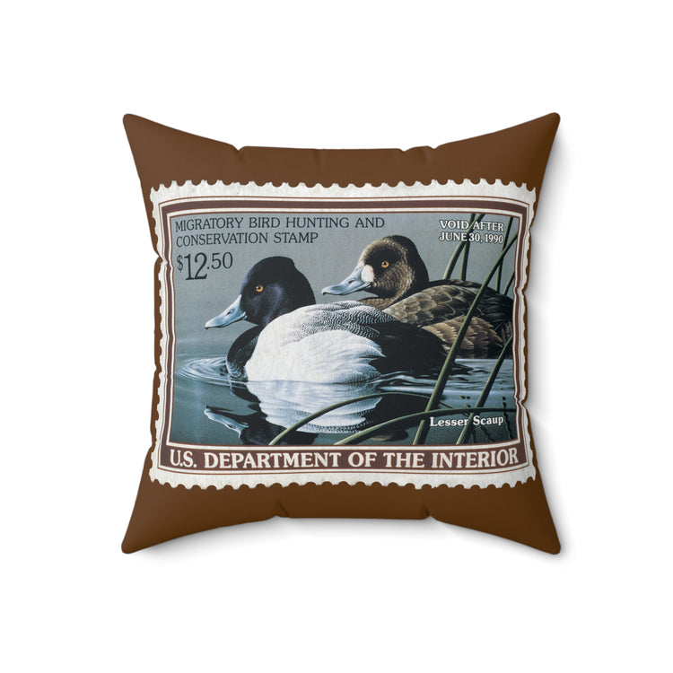 Official 1989-1990 Federal Duck Stamp - Brown Pillow