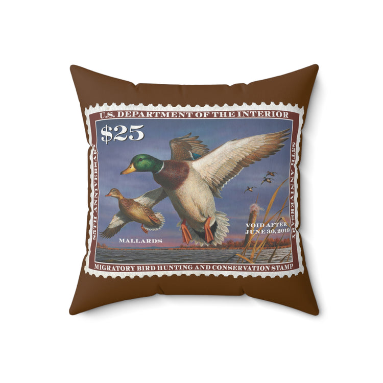 Official 2018-2019 Federal Duck Stamp - Brown Pillow