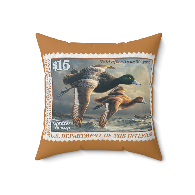 Official 1999-2000 Federal Duck Stamp - Light Brown Pillow