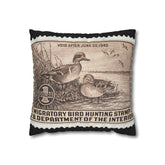 Official 1939-1940 Federal Duck Stamp - Zippered Pillow Cover