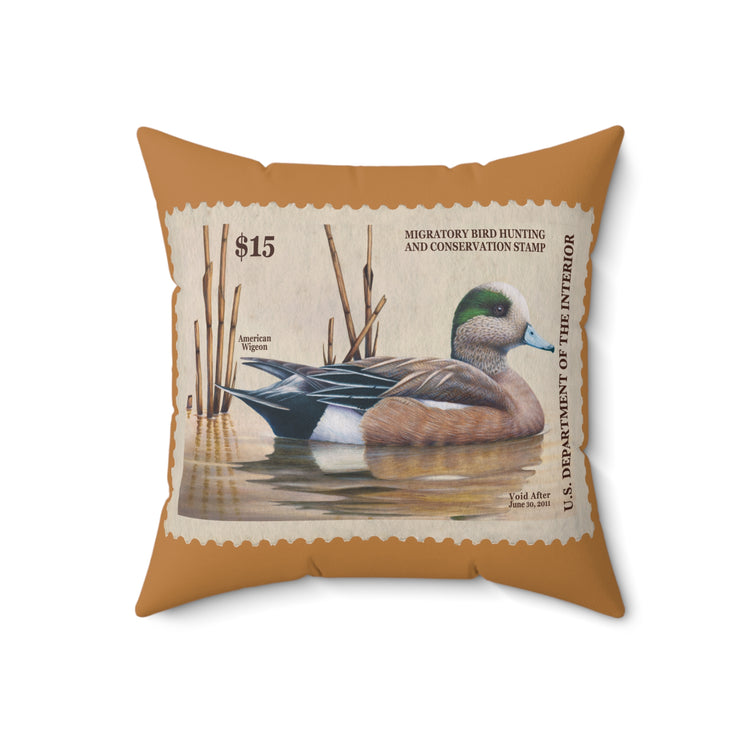 Official 2010-2011 Federal Duck Stamp - Light Brown Pillow