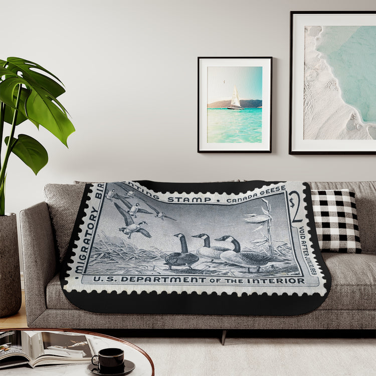 Official 1958-1959 Federal Duck Stamp - Sherpa Blanket