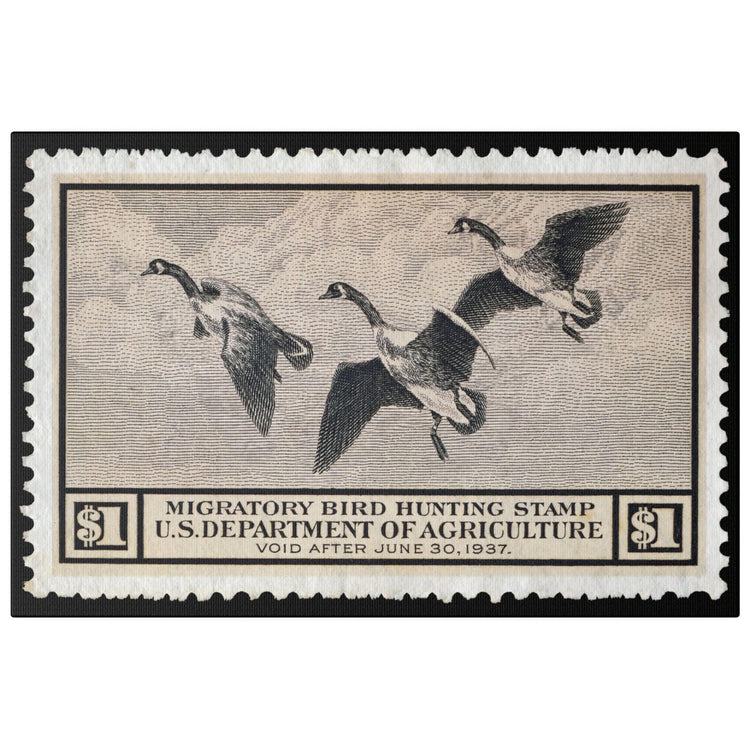 Official 1936 - 1937 Federal Duck Stamp - Canvas Sign
