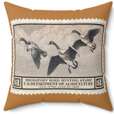 Official 1936-1937 Federal Duck Stamp - Light Brown Pillow