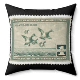 Official 1937-1938 Federal Duck Stamp - Black Pillow