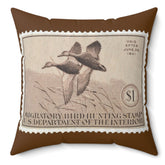 Official 1940-1941 Federal Duck Stamp - Brown Pillow