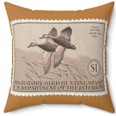 Official 1940-1941 Federal Duck Stamp - Light Brown Pillow