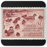 Official 1941-1942 Federal Duck Stamp - Cork Back Coaster