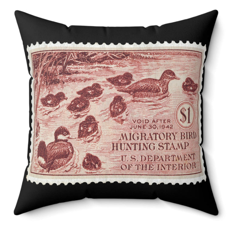 Official 1941-1942 Federal Duck Stamp - Black Pillow