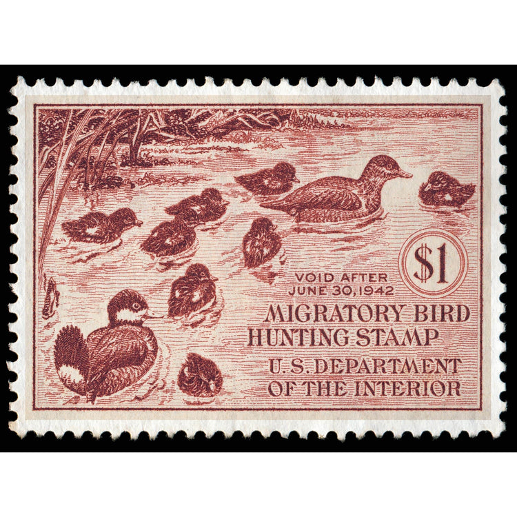 Official 1941 - 1942 Federal Duck Stamp-Metal Sign