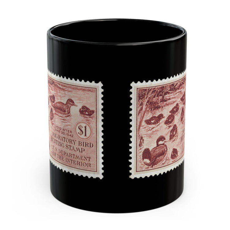 Official 1941-1942 Federal Duck Stamp - Black Mug