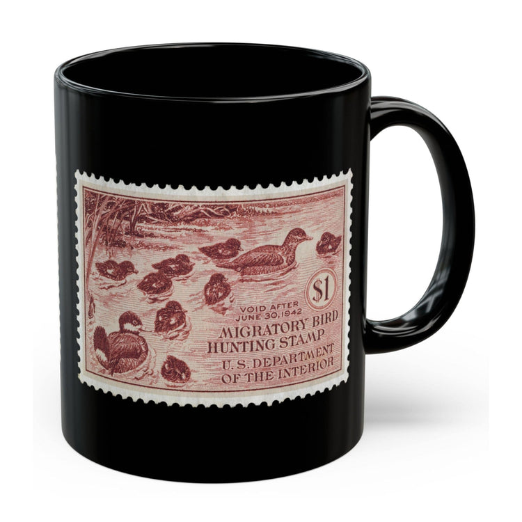 Official 1941-1942 Federal Duck Stamp - Black Mug