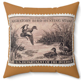 Official 1942-1943 Federal Duck Stamp - Light Brown Pillow