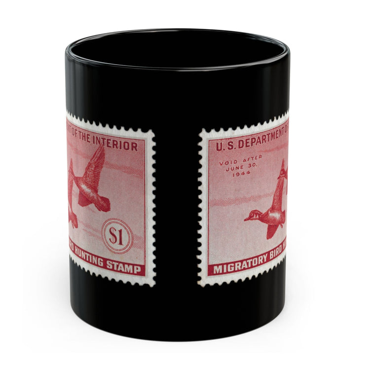 Official 1943-1944 Federal Duck Stamp - Black Mug