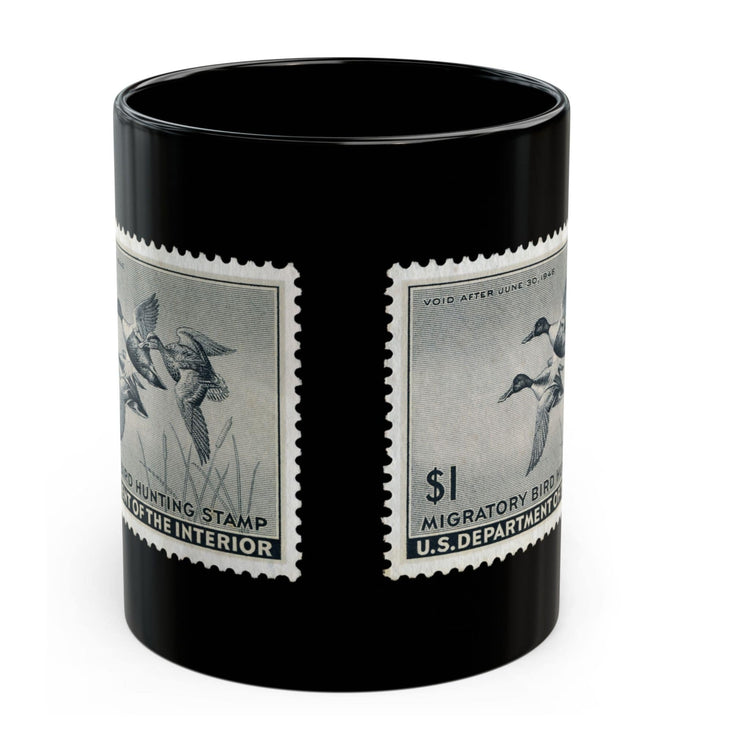 Official 1945-1946 Federal Duck Stamp - Black Mug