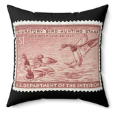 Official 1946-1947 Federal Duck Stamp - Black Pillow