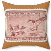 Official 1946-1947 Federal Duck Stamp - Light Brown Pillow