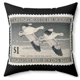 Official 1947-1948 Federal Duck Stamp - Black Pillow