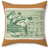 Official 1949-1950 Federal Duck Stamp - Light Brown Pillow