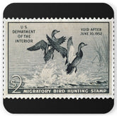 Official 1951-1952 Federal Duck Stamp - Cork Back Coaster