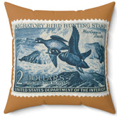 Official 1952-1953 Federal Duck Stamp - Light Brown Pillow
