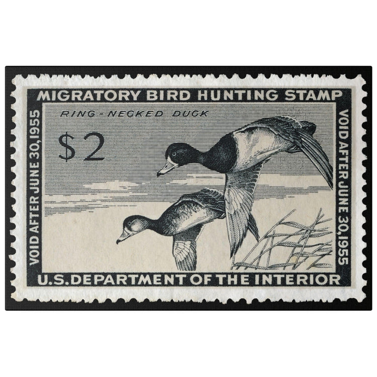 Official 1954 - 1955 Federal Duck Stamp - Canvas Sign