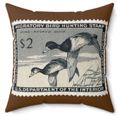 Official 1954-1955 Federal Duck Stamp - Brown Pillow