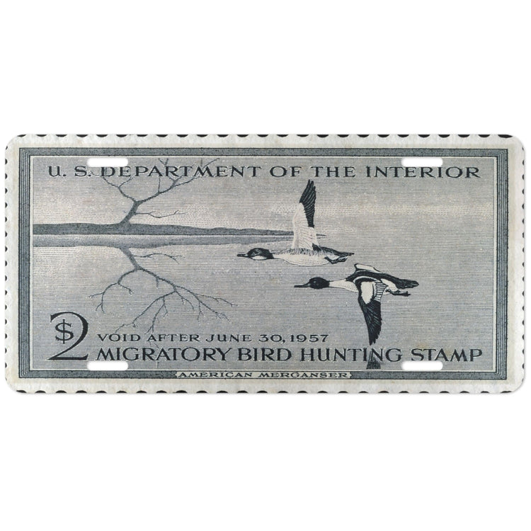 Official 1956 - 1957 Federal Duck Stamp - License Plate