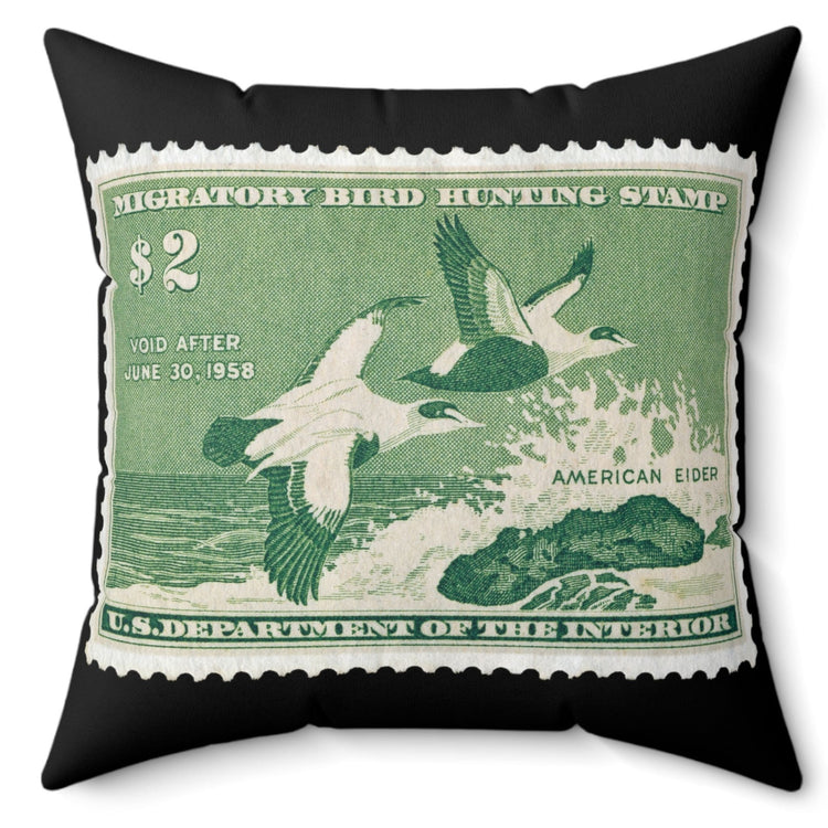 Official 1957-1958 Federal Duck Stamp - Black Pillow