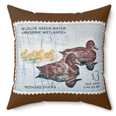 Official 1960-1961 Federal Duck Stamp - Brown Pillow