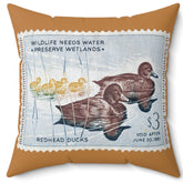 Official 1960-1961 Federal Duck Stamp - Light Brown Pillow
