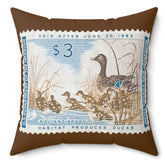 Official 1961-1962 Federal Duck Stamp - Brown Pillow