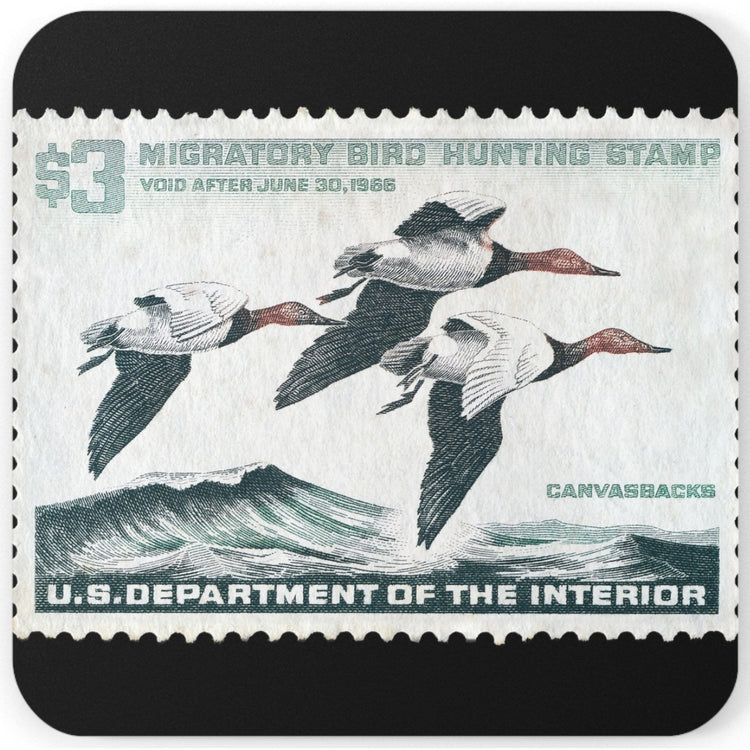 Official 1965-1966 Federal Duck Stamp - Cork Back Coaster
