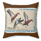 Official 1971-1972 Federal Duck Stamp - Brown Pillow
