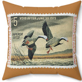 Official 1972-1973 Federal Duck Stamp - Light Brown Pillow