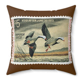 Official 1972-1973 Federal Duck Stamp - Brown Pillow