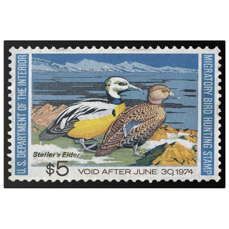 Official 1973 - 1974 Federal Duck Stamp - Canvas Sign