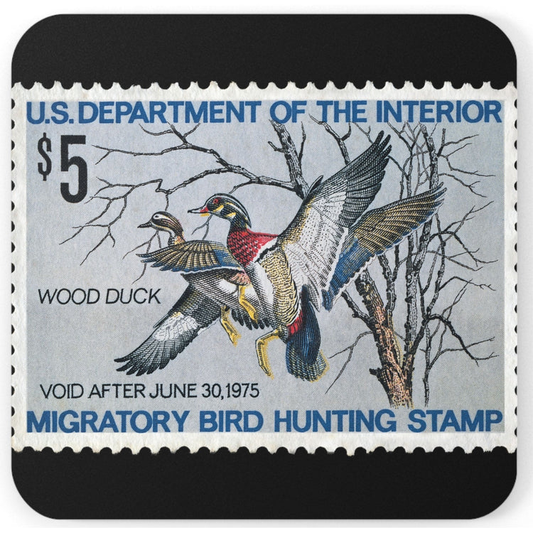 Official 1974-1975 Federal Duck Stamp - Cork Back Coaster