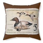Official 1975-1976 Federal Duck Stamp - Brown Pillow