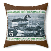 Official 1976-1977 Federal Duck Stamp - Brown Pillow